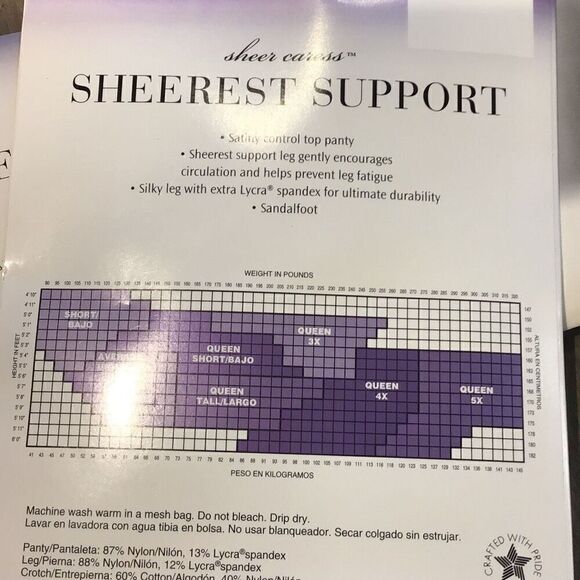 ￼ pantyhose, sheer caress, vintage, queen short and average.  Navy ￼￼taupe   And - Picture 5 of 6